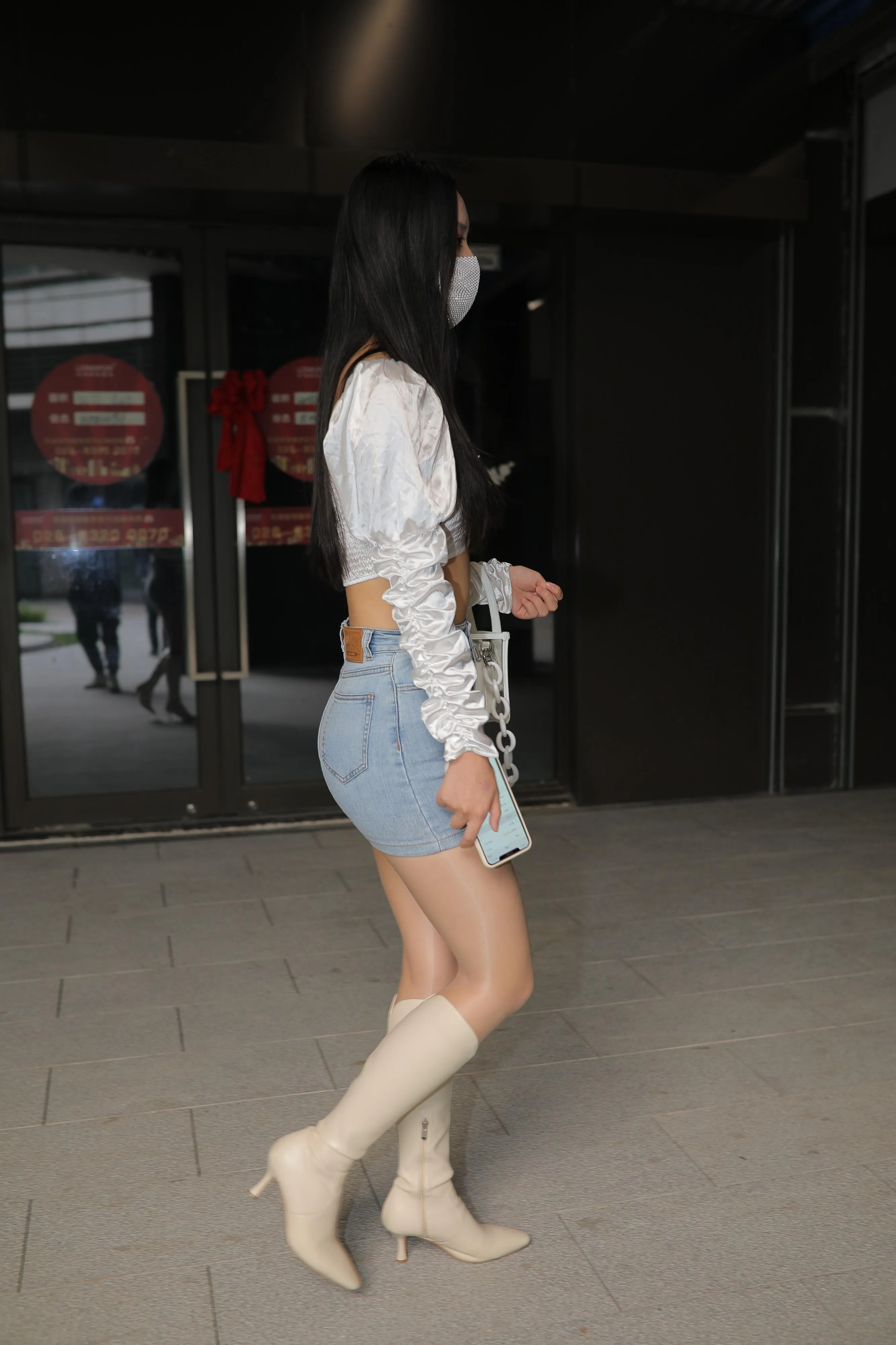 魔镜街拍 NO.170 凯恩街拍摄影-牛仔裙小姐姐 [304P]插图1